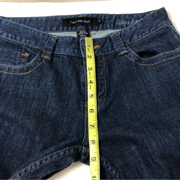 Calvin Klein Jeans Women’s Cotton Blend Mid Rise Lean Bootcut Dark Wash Jeans 6 - Picture 12 of 16